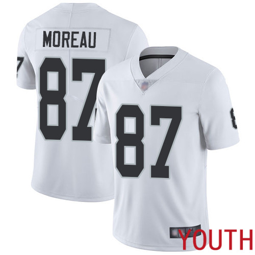 Oakland Raiders Limited White Youth Foster Moreau Road Jersey NFL Football #87 Vapor Untouchable Jersey->nfl t-shirts->Sports Accessory